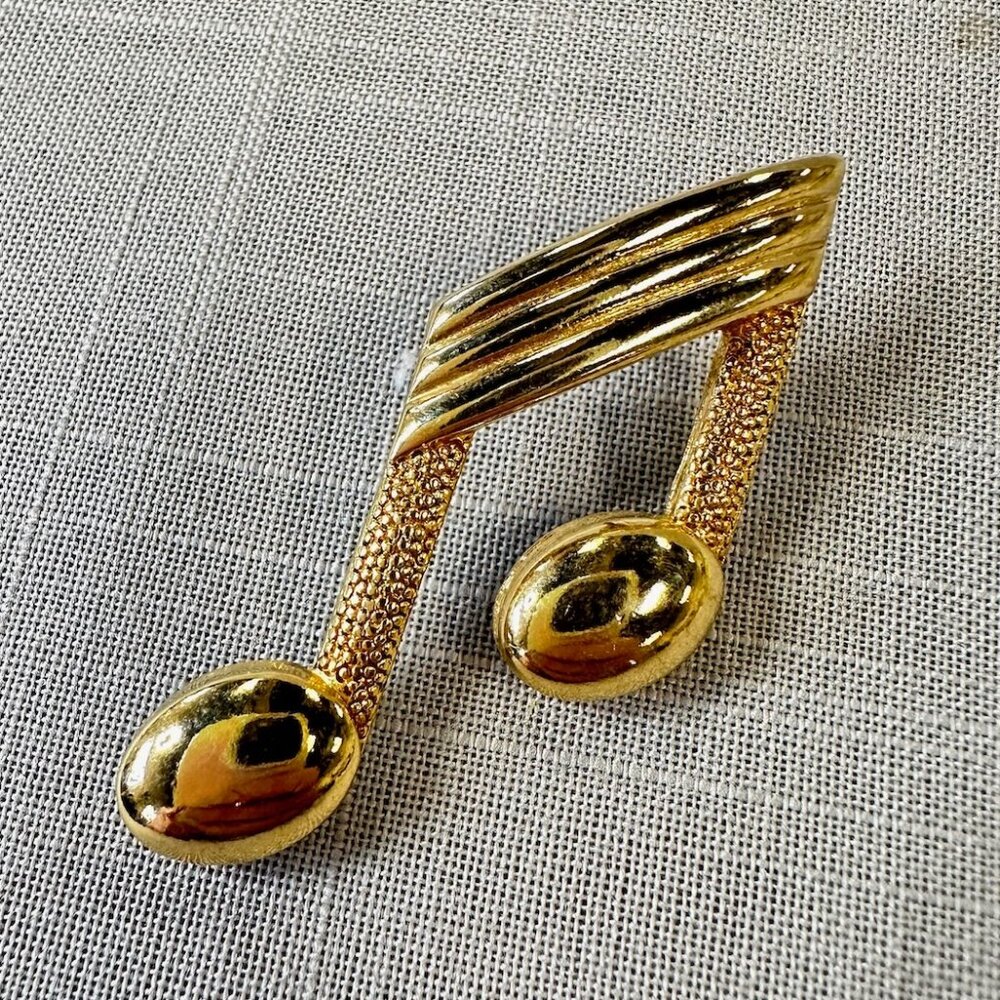 Vintage JJ Gold Tone Music Pins - Picture 3 of 11
